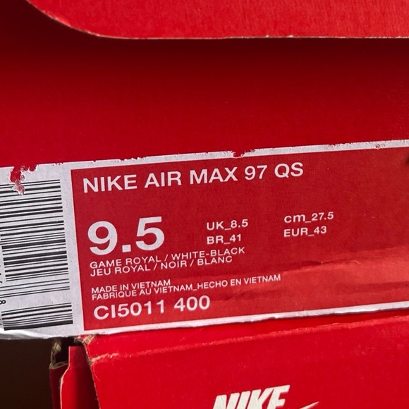 NIKE  AIR MAX 97 QS CI5011 400 Foamposite Royal Men's Running Shoes Size 9.5 - Picture 7 of 7